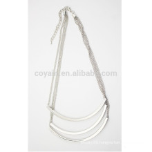 3 Layer Simple Silver Alloy Chain Necklace Women's Garment Accessories